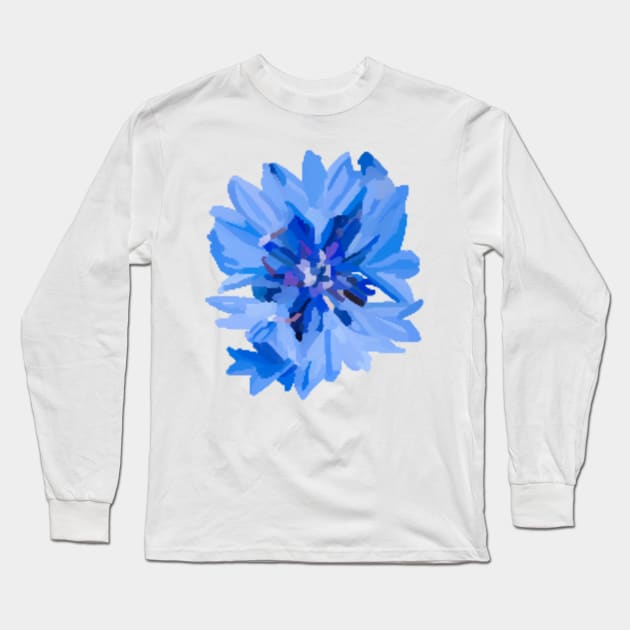 Blue flower Bloom- Frozen- Winter Long Sleeve T-Shirt by Vtheartist